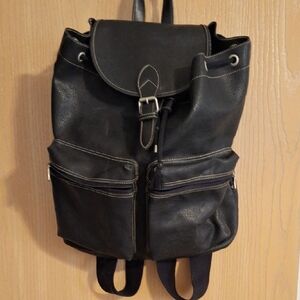 Gap Black Leather Backpack